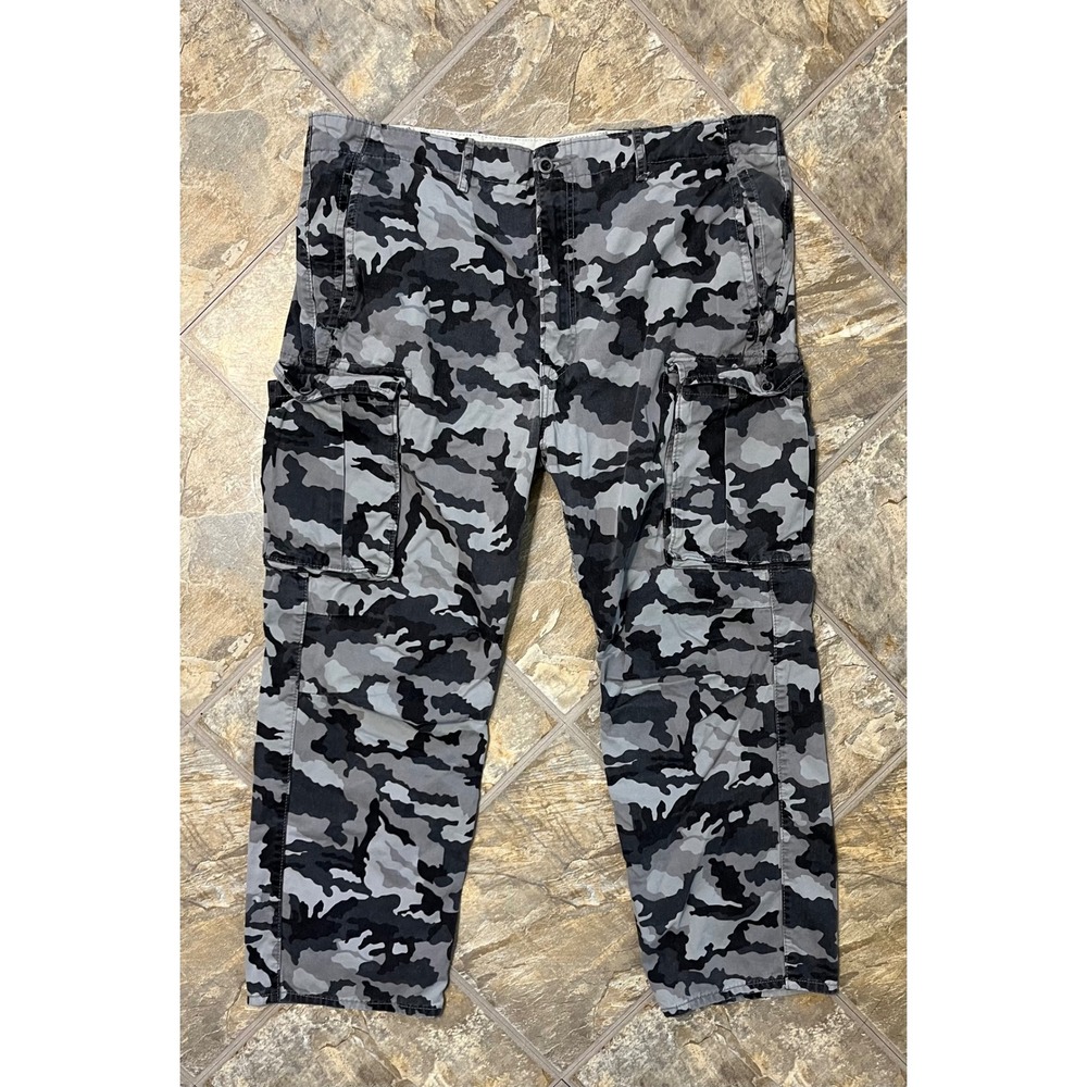 Levis Cargo Pants Mens 40x30 Grey Camo Excellent Baggy Y2K Skater Trousers